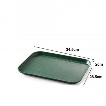 Bandeja Fast Food Polipropileno Verde 26.5X34.5X2cm