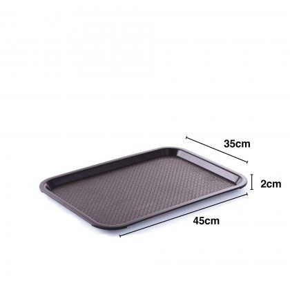 Bandeja Fast Food Polipropileno Castanho 35X45X2cm