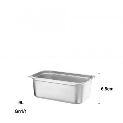 Contentor Inox 9L Gn1/1X65mm