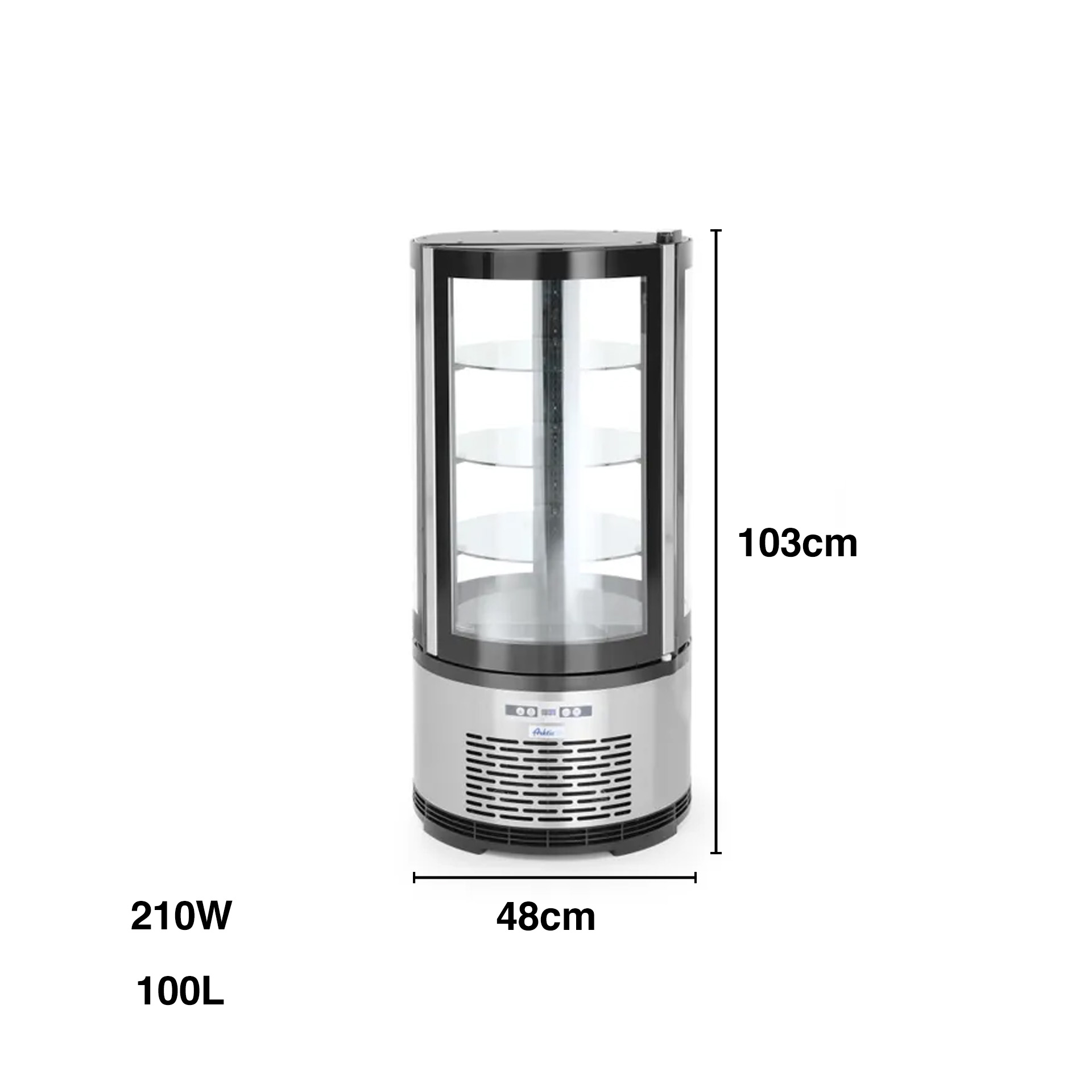 Expositor Bolos Inox 3 Níveis 210W 100L 48X103cm