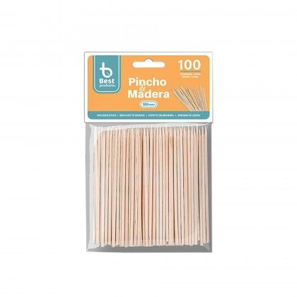 Palito Espetada Madeira 10cm Pack 100