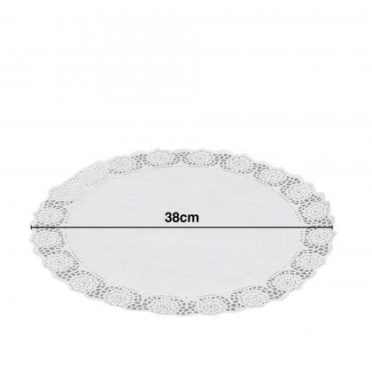 Naperon Papel Redondo Branco 38cm Pack 5