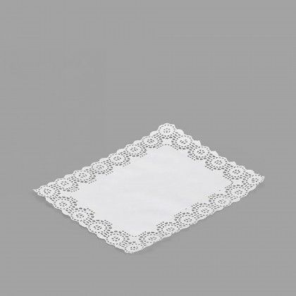 Naperon Papel Retangular Branco 26X37cm Pack 7