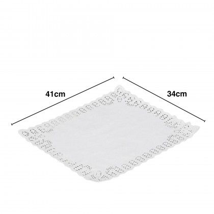 Naperon Papel Retangular Branco 34X41cm Pack 5