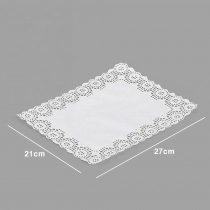 Naperon Papel Retangular Branco 26X37cm Pack 7