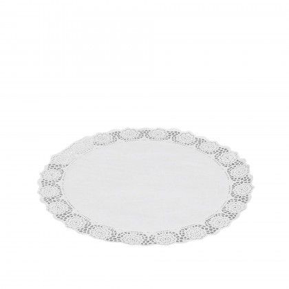 Naperon Papel Redondo Branco 38cm Pack 5
