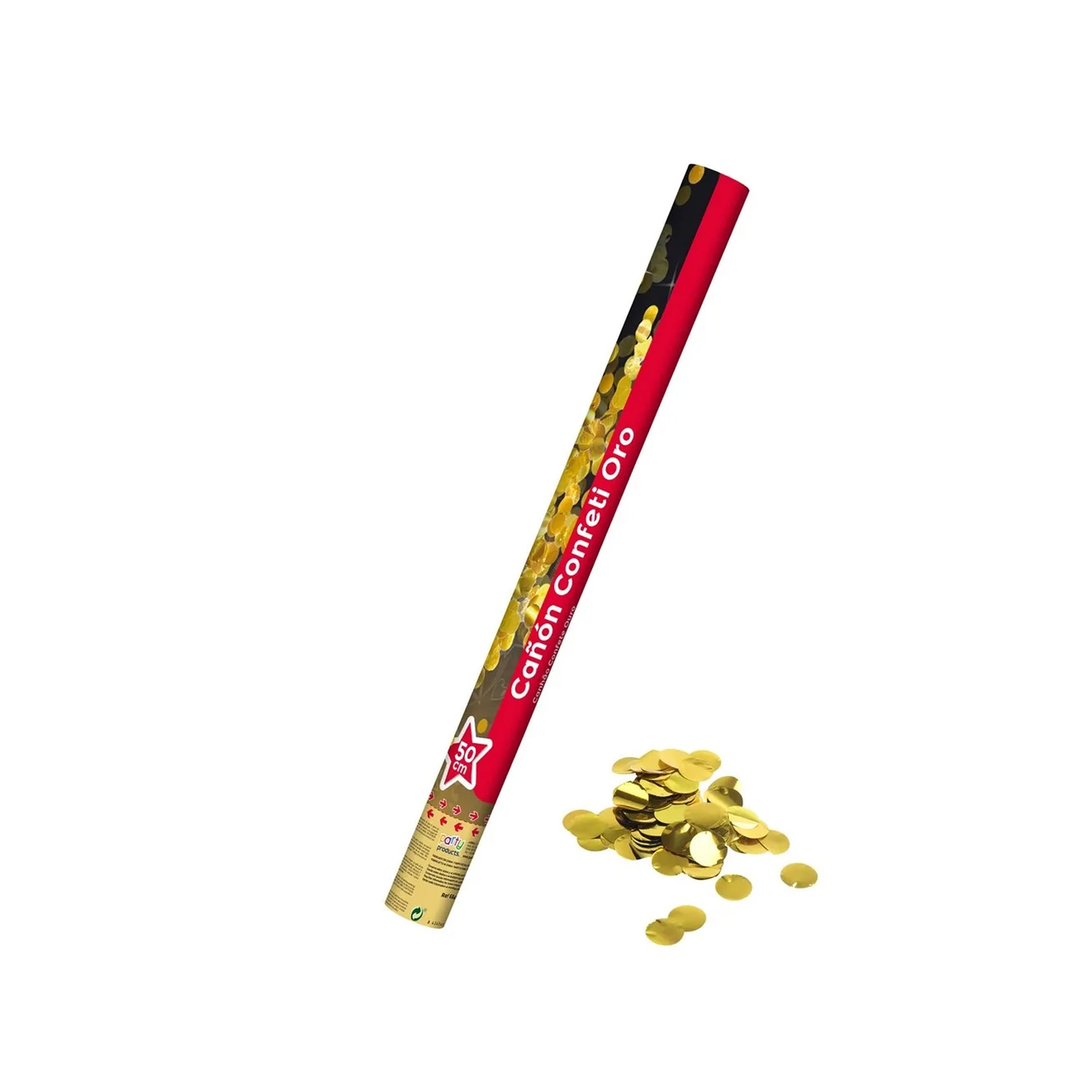 Tubo Confetis Dourado 50cm