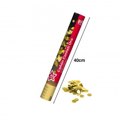 Tubo Confetis Dourado 40cm