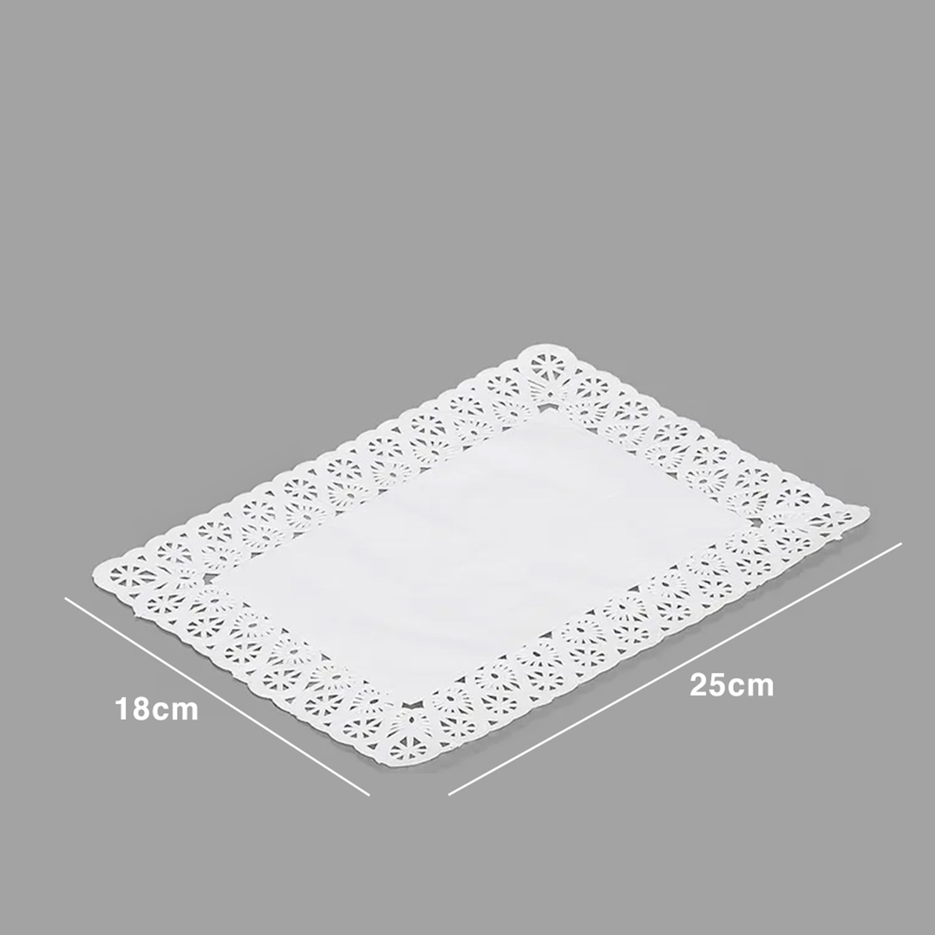 Naperon Papel Retangular Branco 18X25cm Pack 10