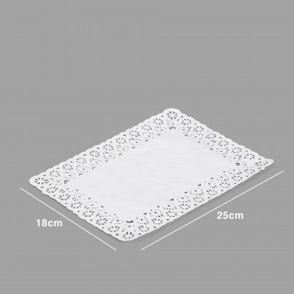 Naperon Papel Retangular Branco 18X25cm Pack 10