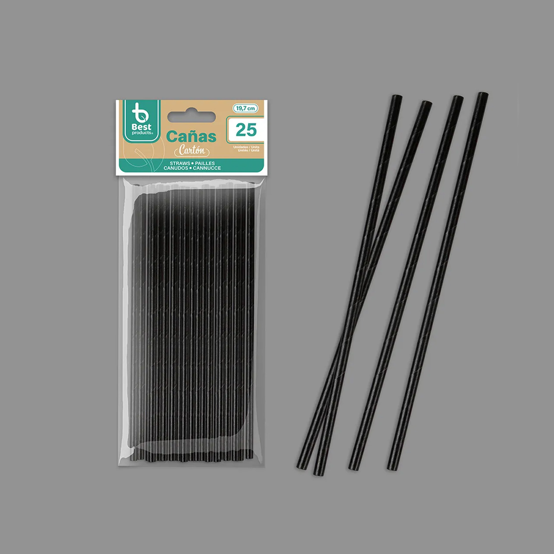 Palhinha Cartão Preto 19.7X0.6cm Pack 25