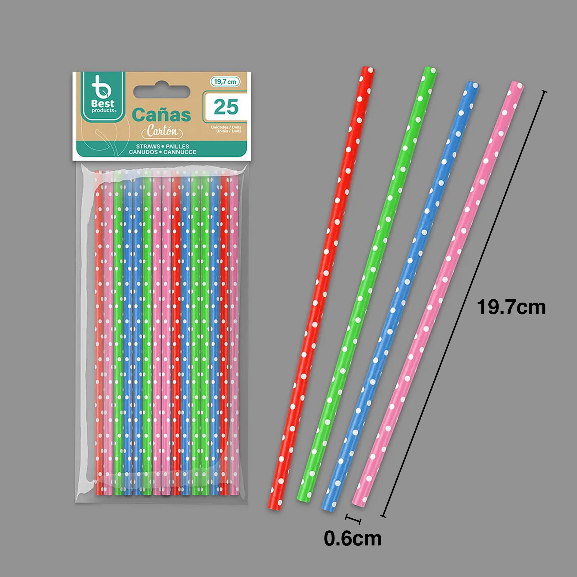Palhinha Cartão Pintas 19.7X0.6cm Pack 25