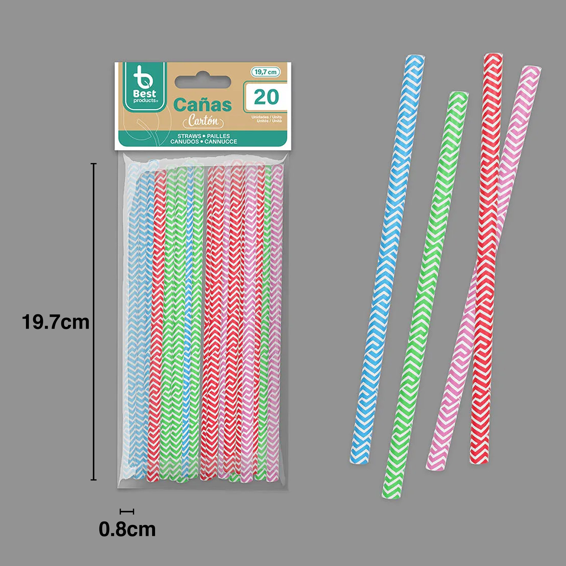 Palhinha Cartão Linhas 19.7X0.8cm Pack 20