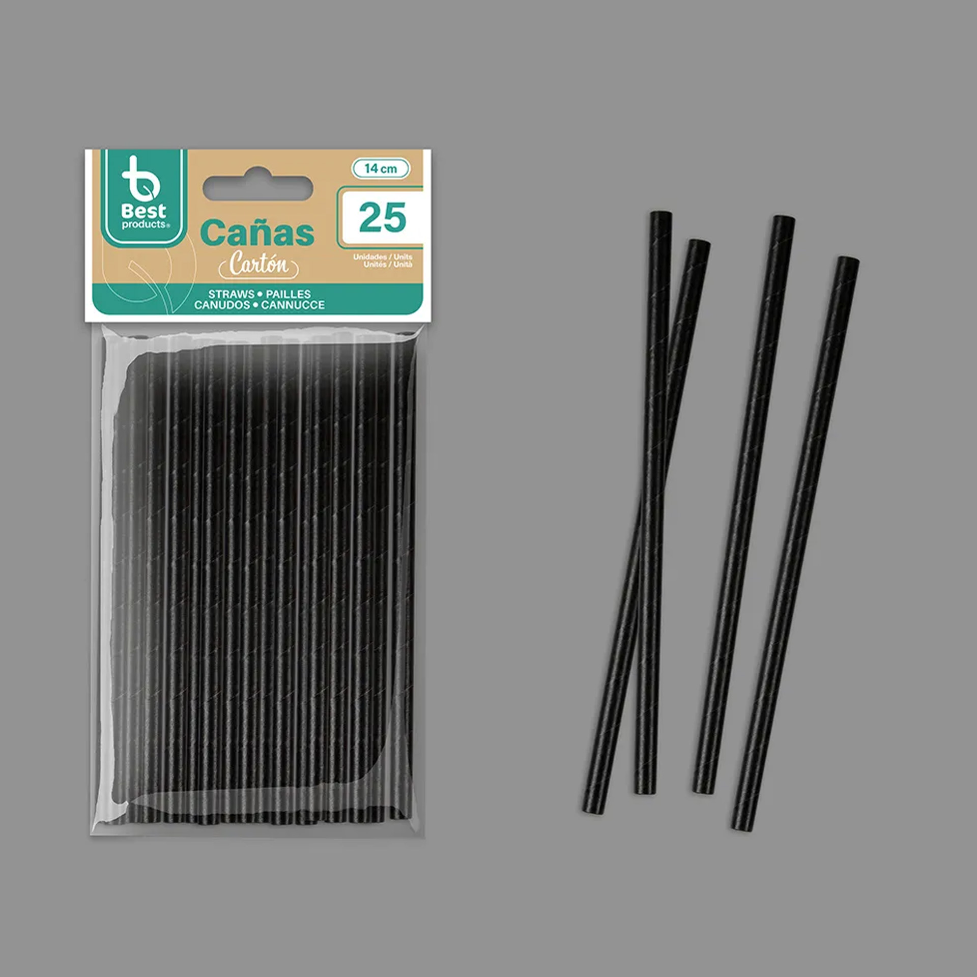 Palhinha Cartão Preto 14X0.6cm Pack 25