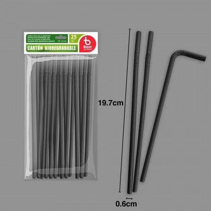 Palhinha Cartão Flexível Preto 19.7X0.6cm Pack 25 Palhinha Cartão Flexível Preto 19.7X0.6cm Pack 25
