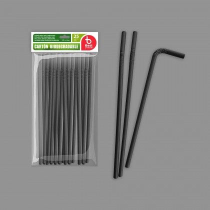 Palhinha Cartão Flexível Preto 19.7X0.6cm Pack 25 Palhinha Cartão Flexível Preto 19.7X0.6cm Pack 25