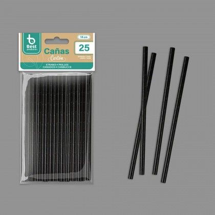 Palhinha Carto Preto 14X0.6cm Pack 25