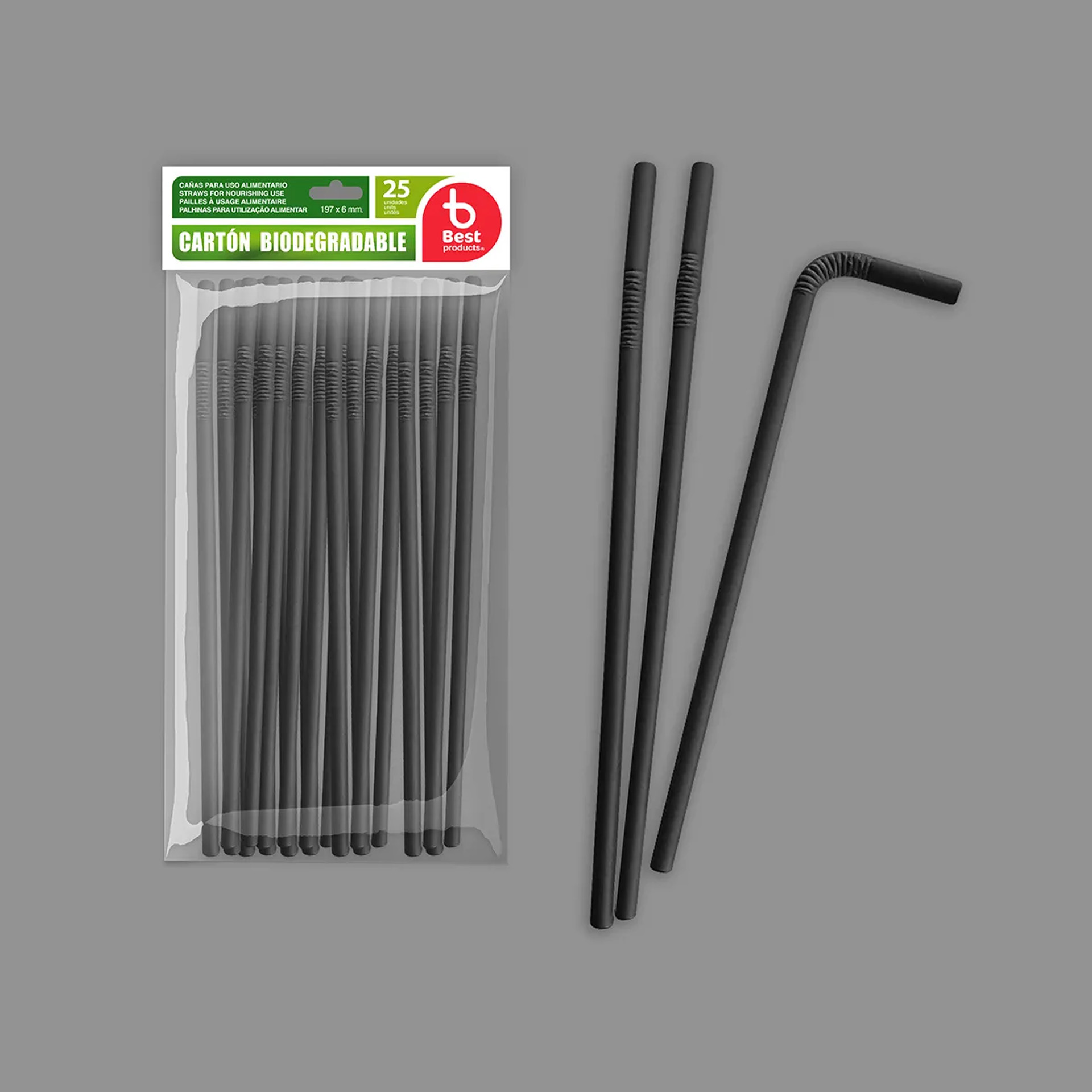 Palhinha Cartão Flexível Preto 19.7X0.6cm Pack 25