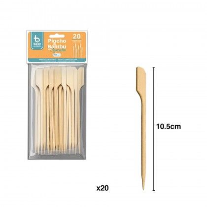 Espeto Bambu com Pega 10.5cm Pack 20