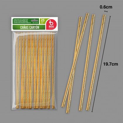 Palhinha Carto Dourado 19.7X0.6cm Pack 25