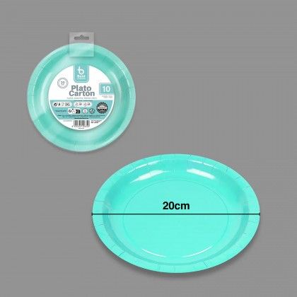 Prato Carto Azul gua 20cm Pack 10