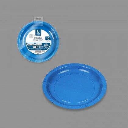 Prato Cart�o Azul 20cm Pack 10