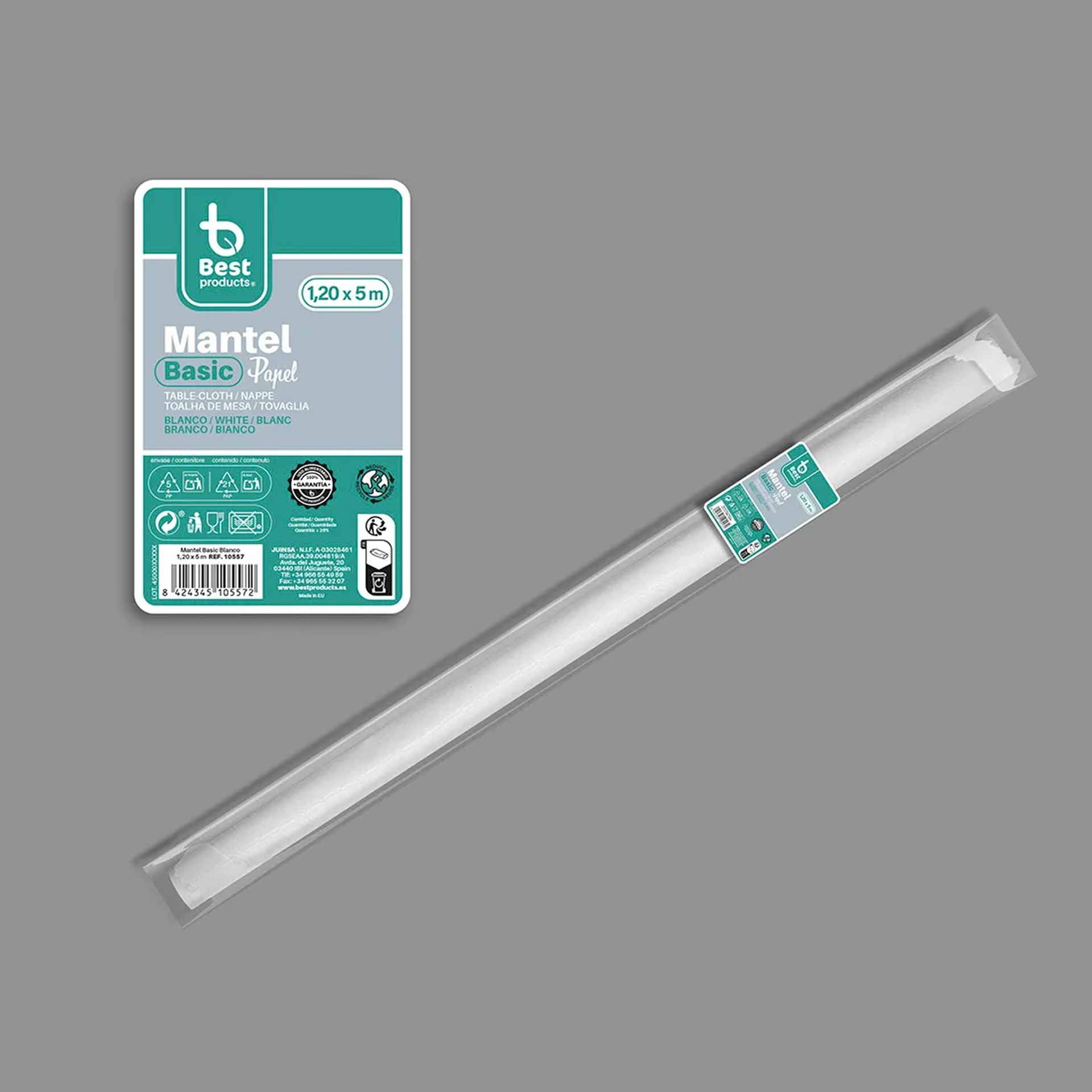 Toalha Mesa Papel Branco 120cmx5m