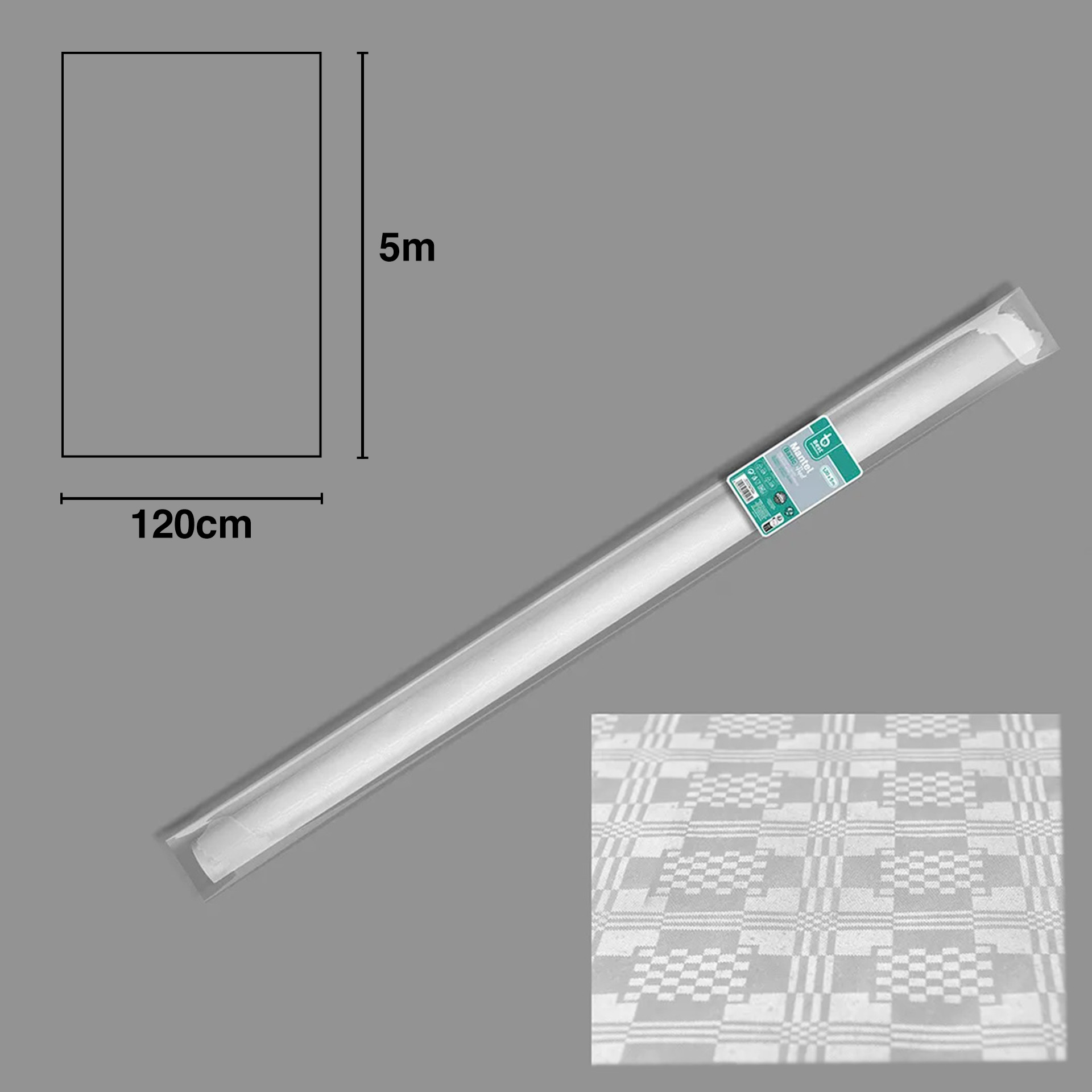 Toalha Mesa Papel Branco 120cmx5m