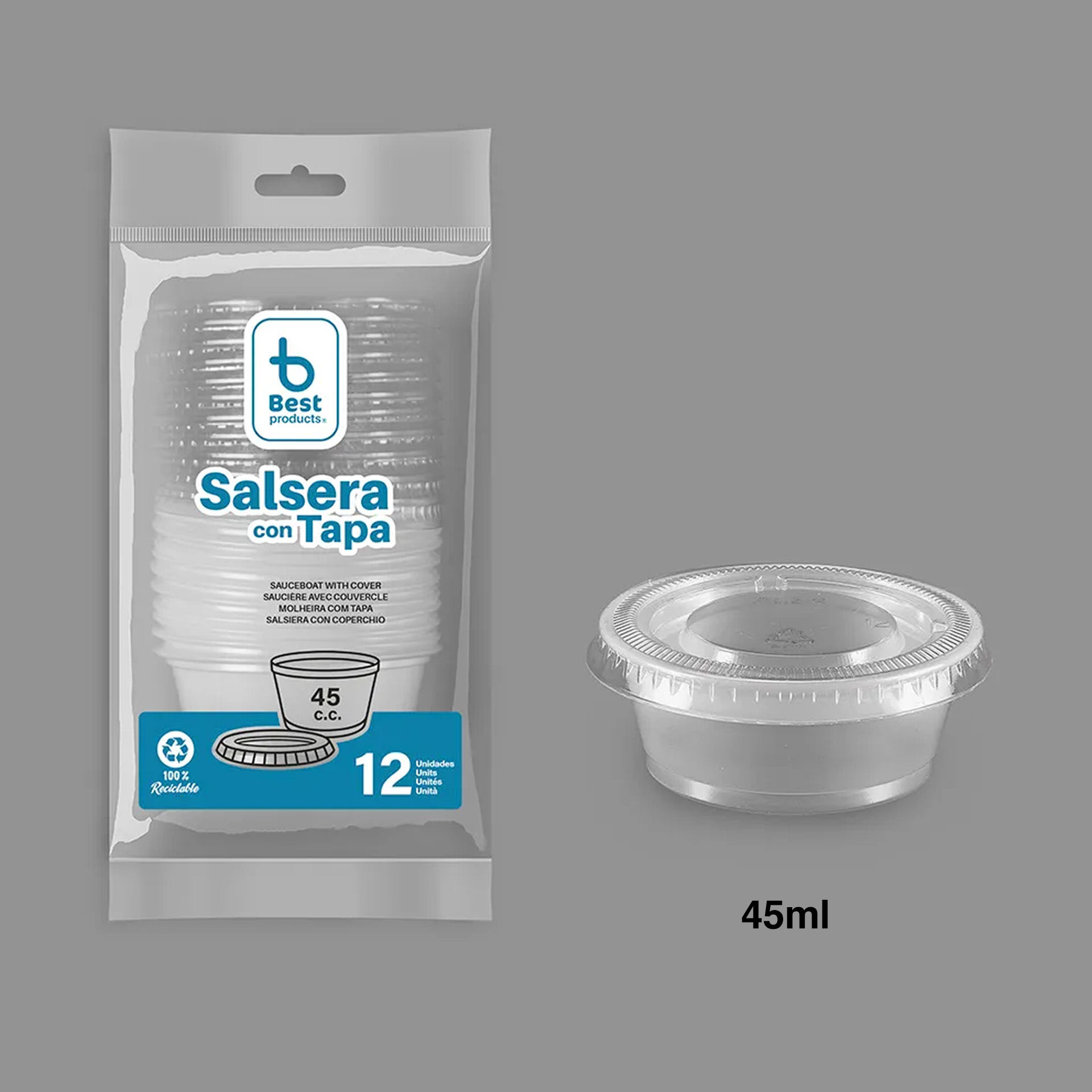 Molheira Plástica com Tampa 45ml Pack 12