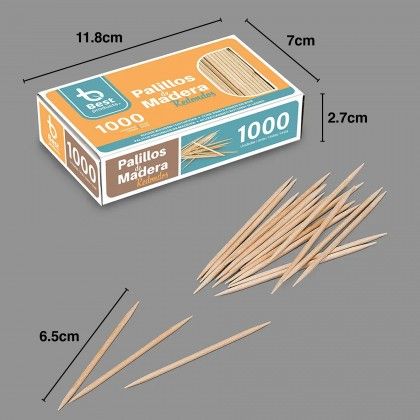 Palito Madeira Redondo 6.5cm Pack 1000