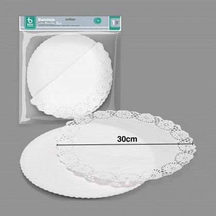 Naperon Papel com Bandeja Redondo Branco 30cm