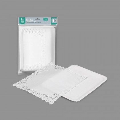 Naperon Papel com Bandeja Retangular Branco 31X38cm