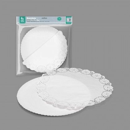 Naperon Papel com Bandeja Redondo Branco 30cm