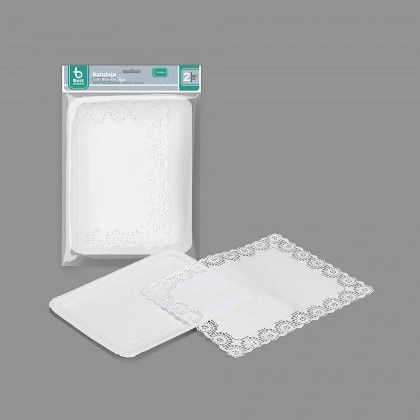 Naperon Papel com Bandeja Retangular Branco 22X28cm Pack 2 Naperon Papel com Bandeja Retangular Branco 22X28cm Pack 2