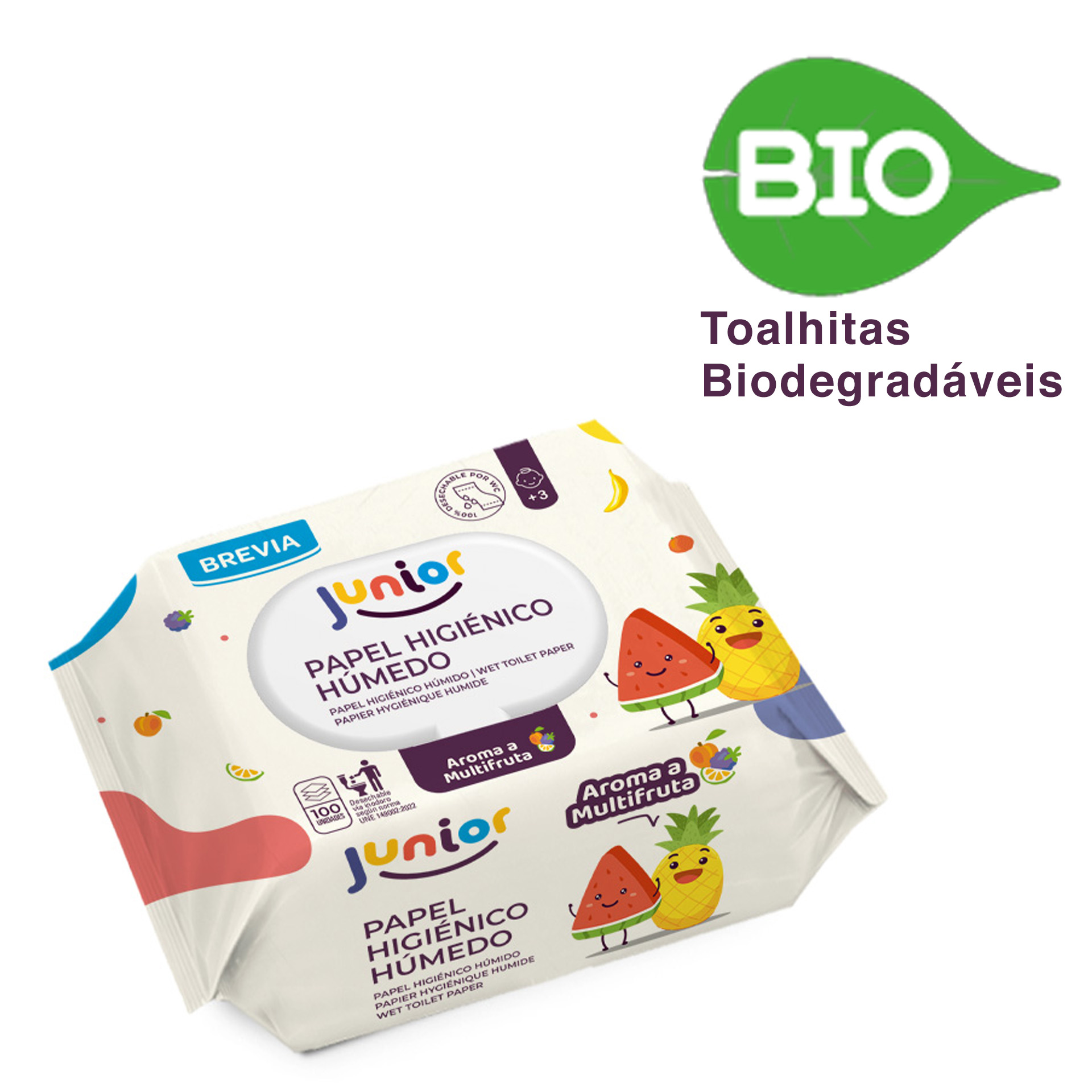 Toalhitas Papel Higiénico Húmido Junior Pack 100