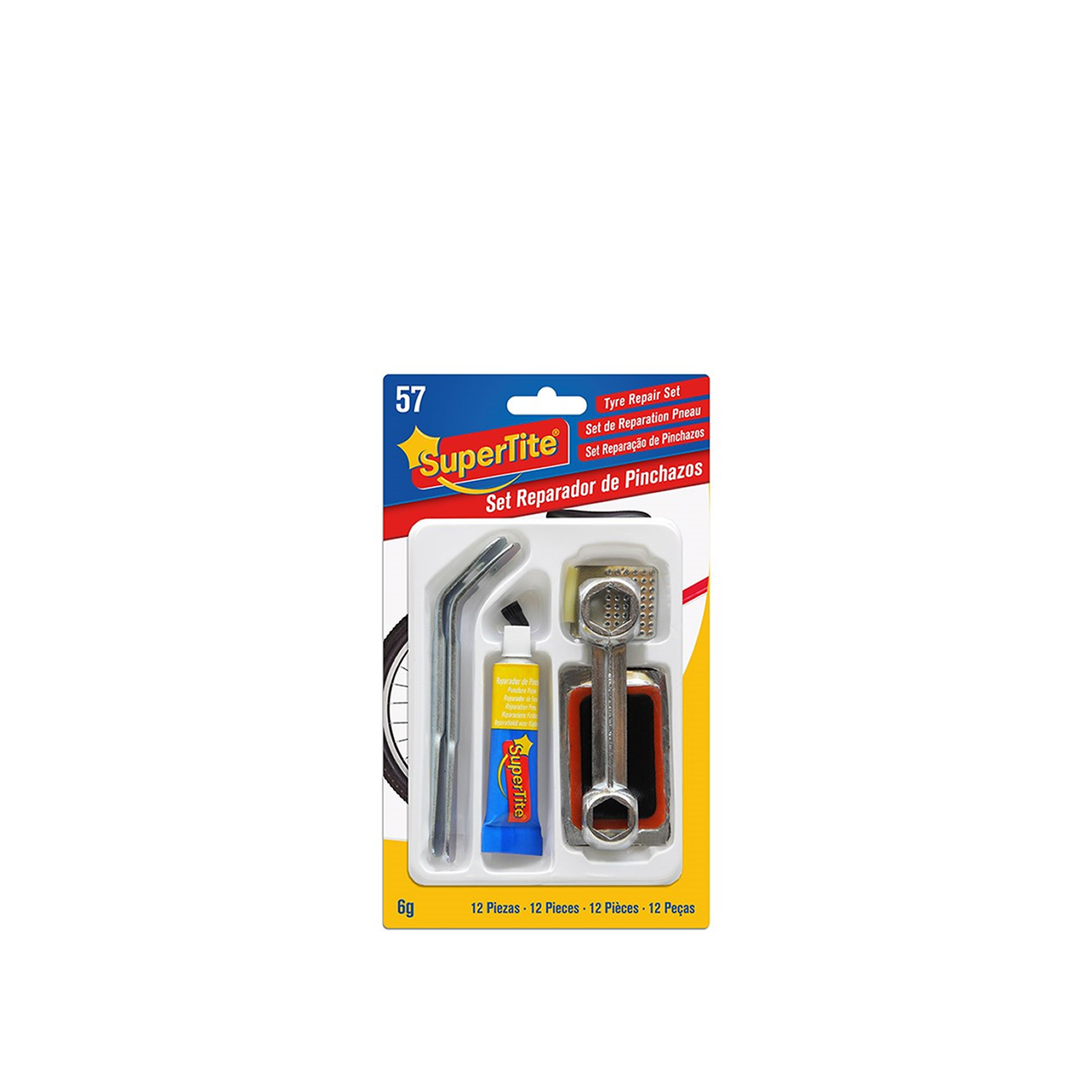 Kit Reparador Adesivo Pneus 6gr 12 Peças