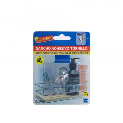 Gancho Adesivo Parafuso 2kg 8mm