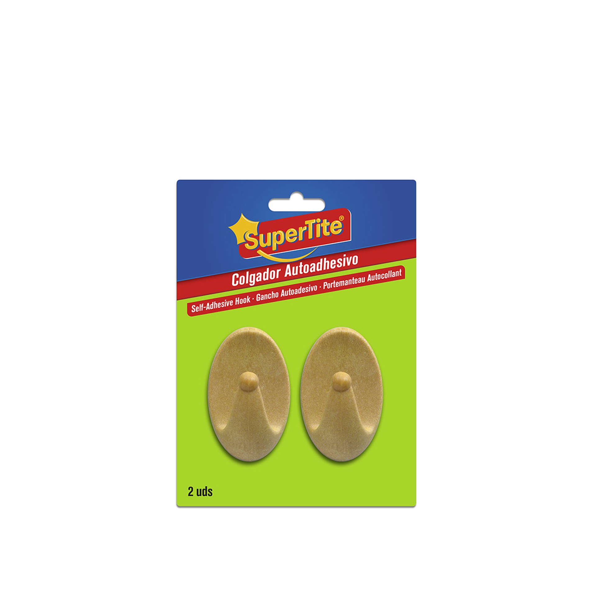 Cabide Adesivo Plástico Castanho 5.5cm Pack 2