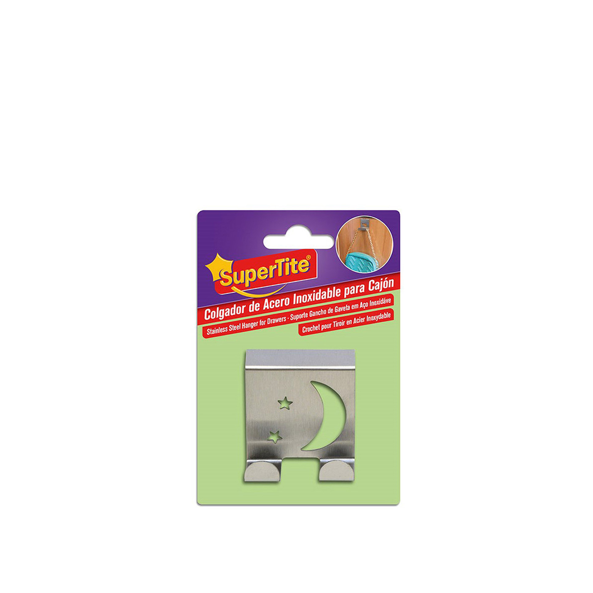 Cabide Adesivo Inox para Gaveta 5X2X5cm
