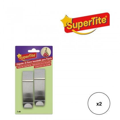 Cabide Adesivo Inox para Porta 2.5X4.3X6cm Pack 2