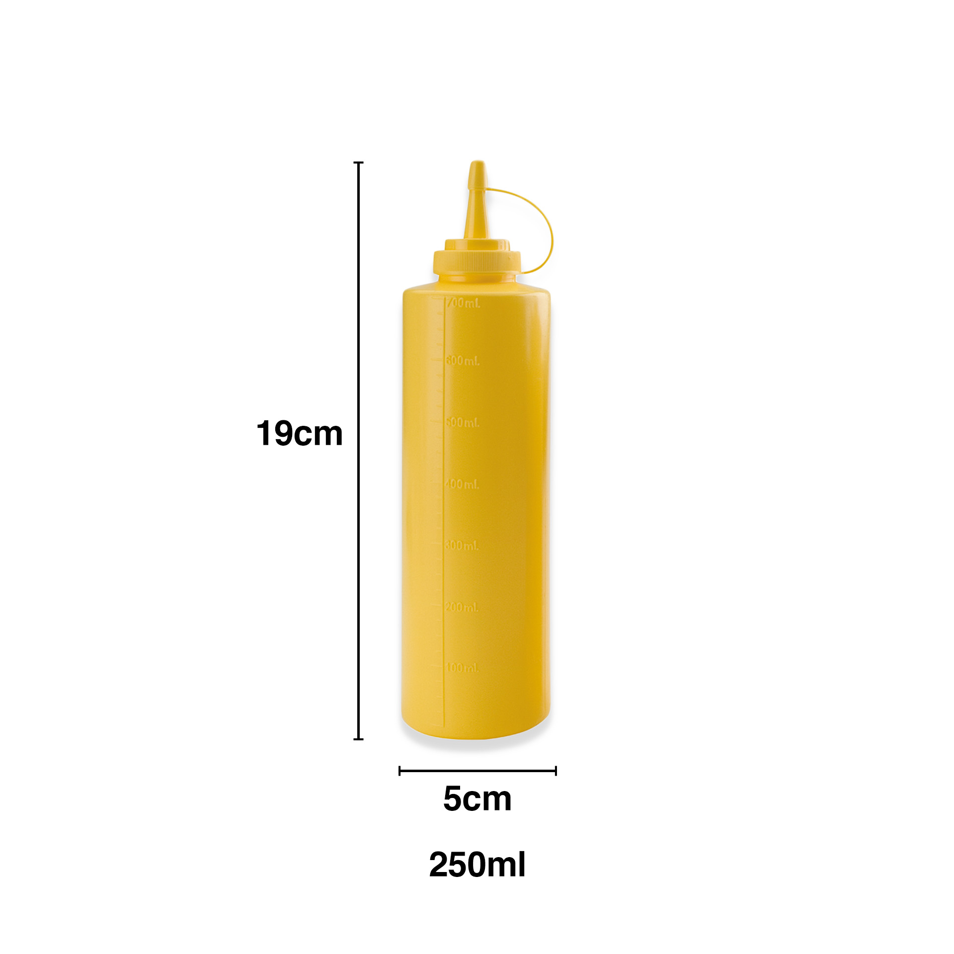 Frasco Molhos Plástico com Tampa 250ml 5X19cm