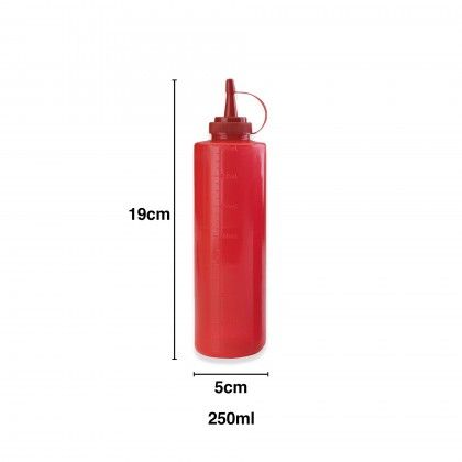 Frasco Molhos Plstico com Tampa 250ml 5X19cm