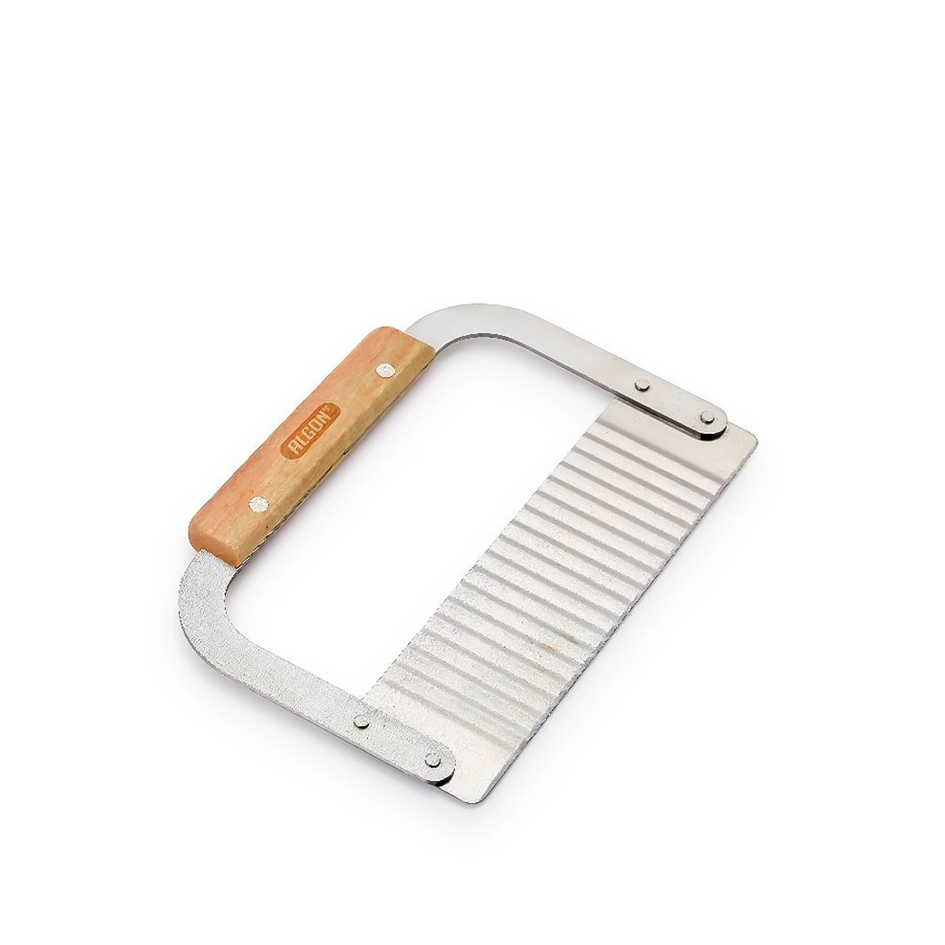 Cortador Batatas Madeira / Inox Ondulado 18.5cm