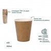 Copo Carto Kraft Compostvel 250ml Pack 30