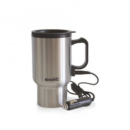Caneca Viagem Inox com Carregador Carro 400ml 17cm