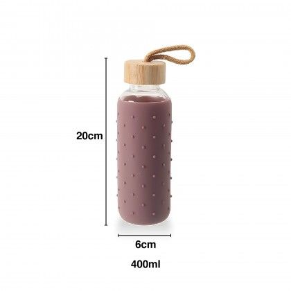 Garrafa gua Vidro / Silicone 400ml 6X20cm