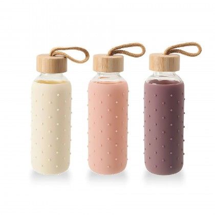 Garrafa gua Vidro / Silicone 400ml 6X20cm