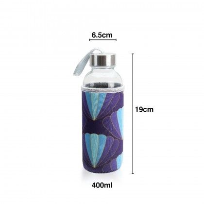 Garrafa gua Vidro com Capa 400ml 6.5X19cm