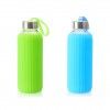 Garrafa gua Vidro / Silicone 600ml 7.2X25.4cm