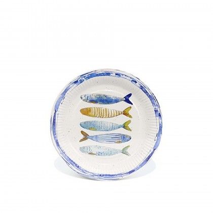 Prato Carto Peixe Redondo 20cm Pack 10